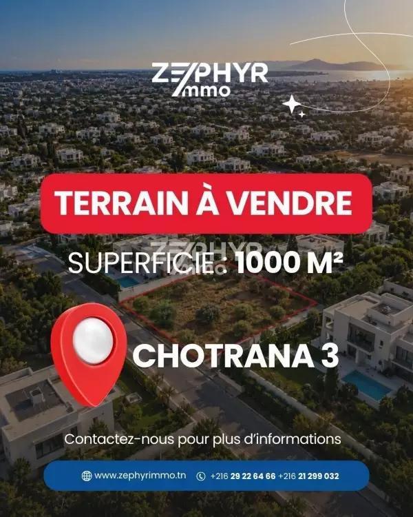 A vendre un terrain à Chotrana 3